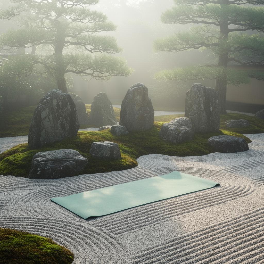 禅庭園のヨガマット